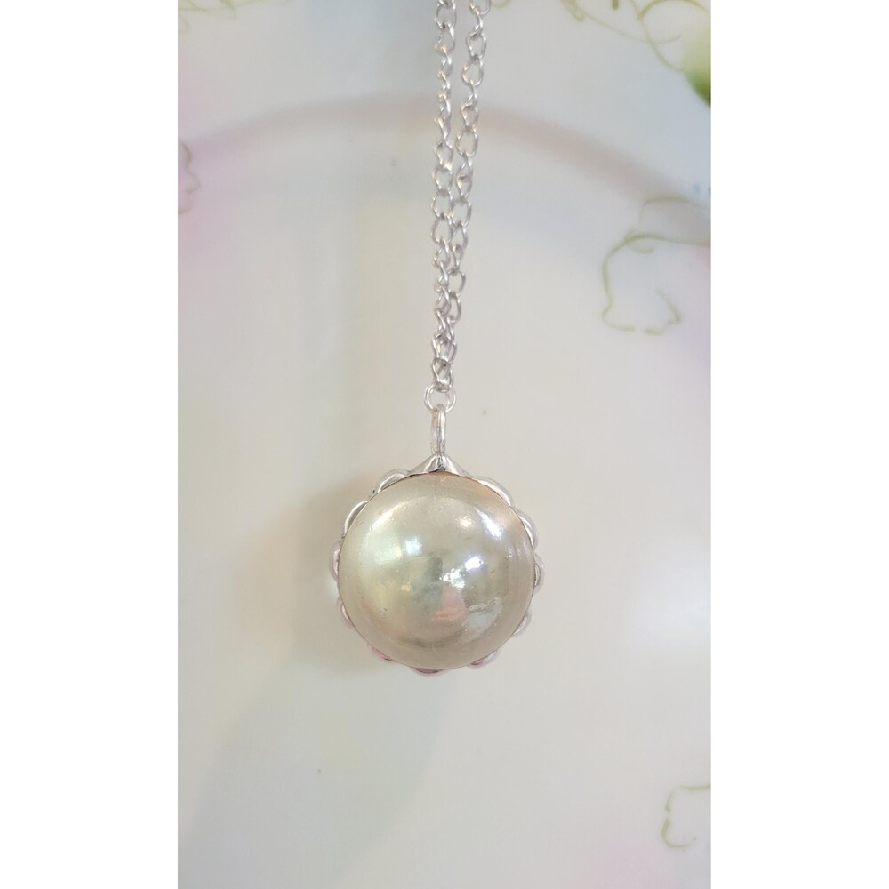 Glass "Crystal Ball" Soldered Pendant Necklace